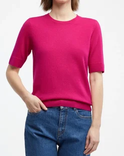 Femme Galeries Lafayette Pulls^Pull 100% Cachemire manches courtes Difi rose fushia
