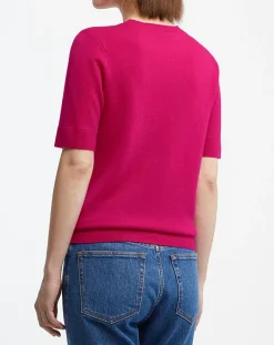 Femme Galeries Lafayette Pulls^Pull 100% Cachemire manches courtes Difi rose fushia