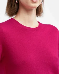 Femme Galeries Lafayette Pulls^Pull 100% Cachemire manches courtes Difi rose fushia