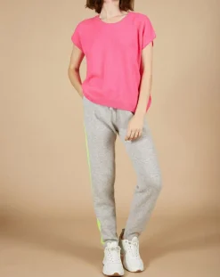 Pull 100% Cachemire manches courtes Charline boutons au dos tulipe-Cashmere Tribu Clearance