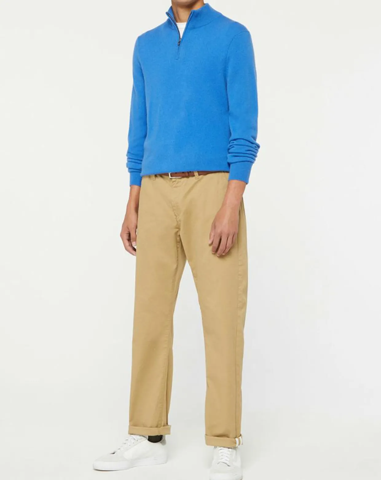 Homme Galeries Lafayette Pulls^Pull 100% Cachemire Nachcam col zippé bleu