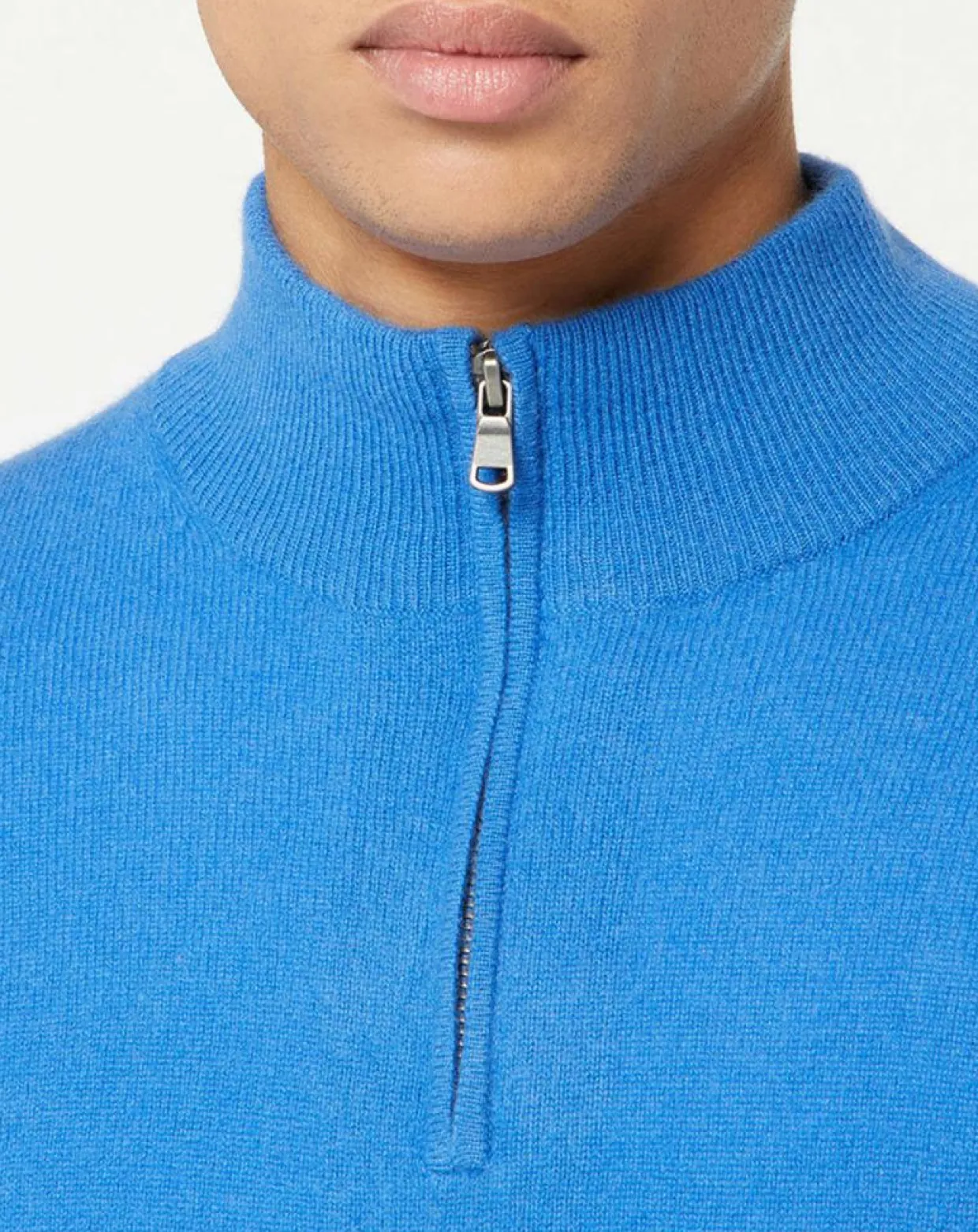 Homme Galeries Lafayette Pulls^Pull 100% Cachemire Nachcam col zippé bleu