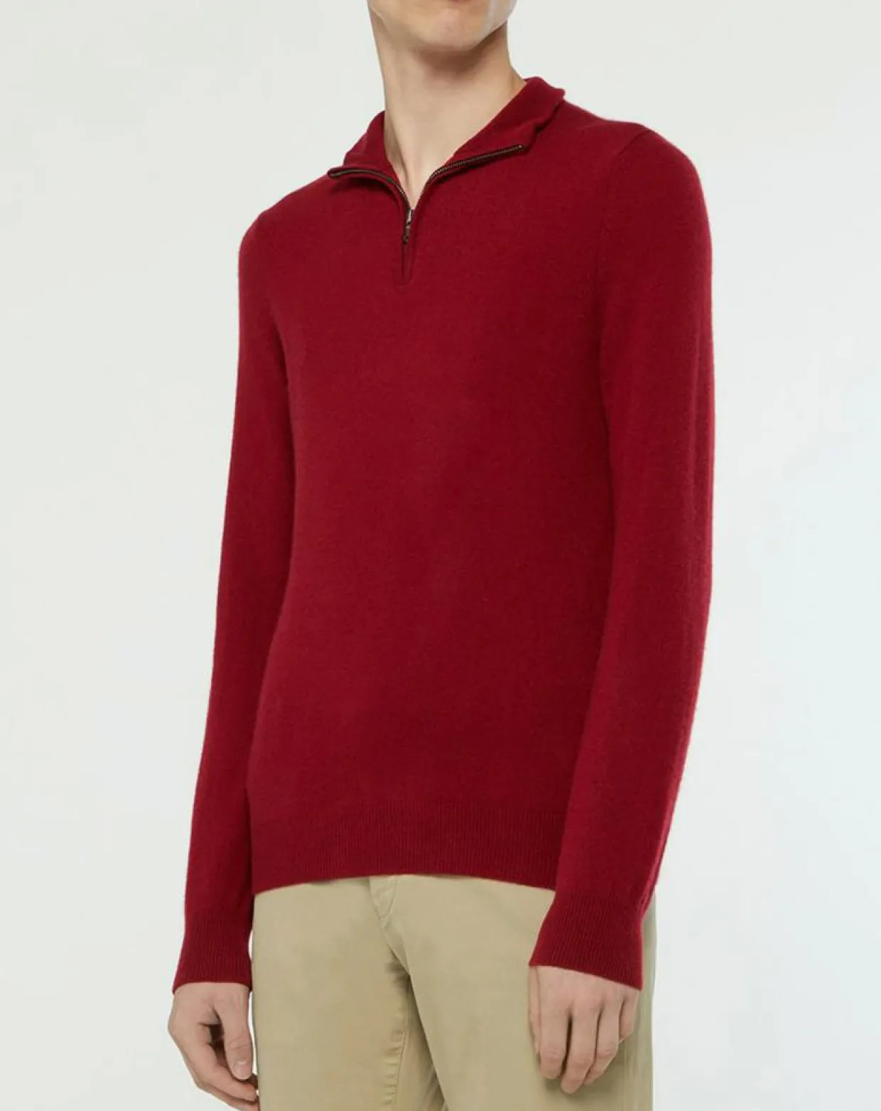 Pull 100% Cachemire Nachcam col zippé bordeaux-Galeries Lafayette Sale