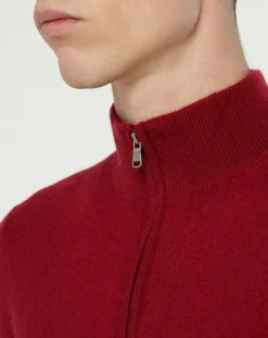 Pull 100% Cachemire Nachcam col zippé bordeaux-Galeries Lafayette Sale