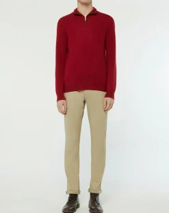 Pull 100% Cachemire Nachcam col zippé bordeaux-Galeries Lafayette Sale