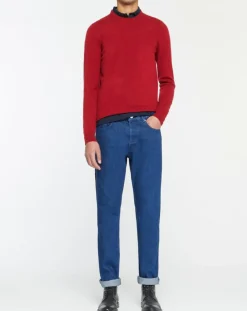 Homme Galeries Lafayette Pulls^Pull 100% Cachemire Nachron col rond rouge