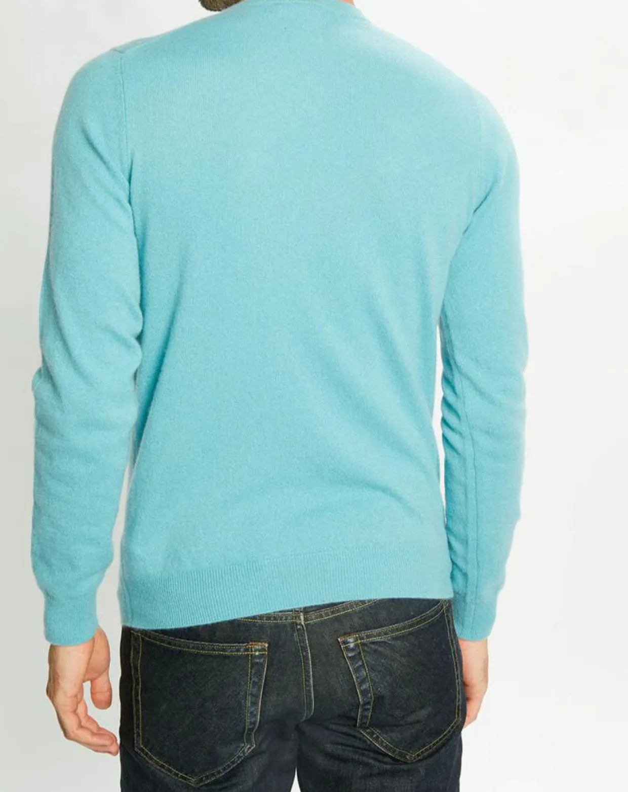 Homme Galeries Lafayette Pulls^Pull 100% Cachemire Nachron col ras du cou bleu