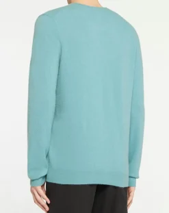 Homme Galeries Lafayette Pulls^Pull 100% Cachemire Nachron col ras du cou bleu