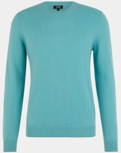 Homme Galeries Lafayette Pulls^Pull 100% Cachemire Nachron col ras du cou bleu
