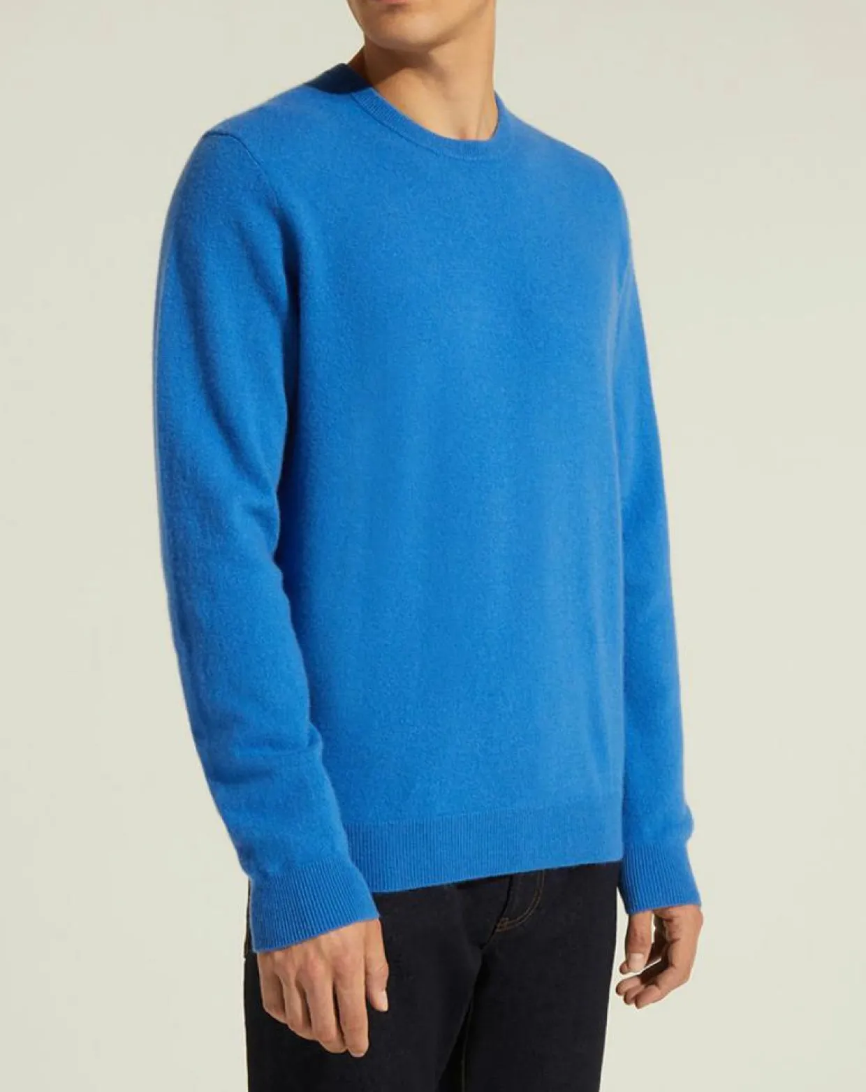 Homme Galeries Lafayette Pulls^Pull 100% Cachemire Nachron col rond bleu