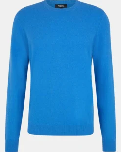 Homme Galeries Lafayette Pulls^Pull 100% Cachemire Nachron col rond bleu