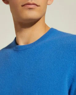 Homme Galeries Lafayette Pulls^Pull 100% Cachemire Nachron col rond bleu