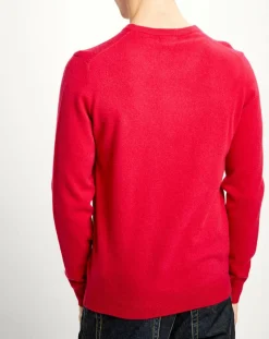 Pull 100% Cachemire Nachron col ras du cou rose foncé-Galeries Lafayette Clearance