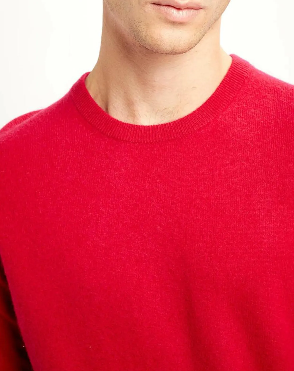 Pull 100% Cachemire Nachron col ras du cou rose foncé-Galeries Lafayette Clearance