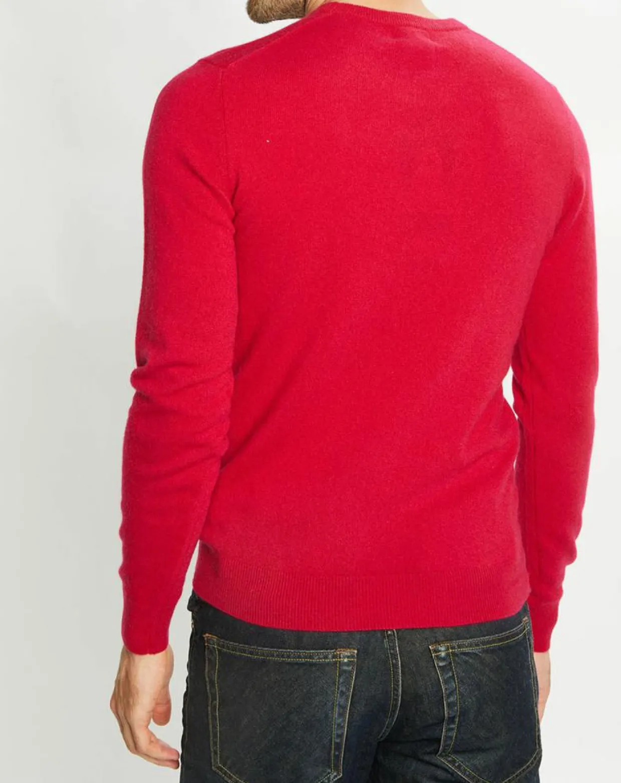 Pull 100% Cachemire Nachron col ras du cou rose foncé-Galeries Lafayette Clearance
