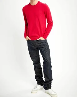 Pull 100% Cachemire Nachron col ras du cou rose foncé-Galeries Lafayette Clearance