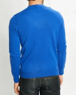 Pull 100% Cachemire Nachron col ras du cou bleu électrique-Galeries Lafayette Best