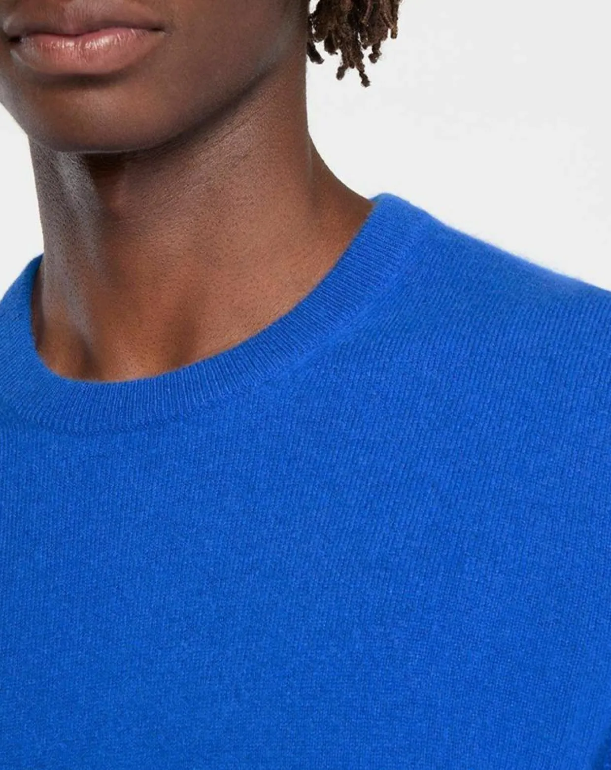 Pull 100% Cachemire Nachron col ras du cou bleu électrique-Galeries Lafayette Best