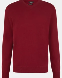 Homme Galeries Lafayette Pulls^Pull 100% Cachemire Nachve col V bordeaux