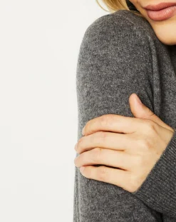 Femme Galeries Lafayette Pulls^Pull 100% Cachemire Nocon col V gris foncé