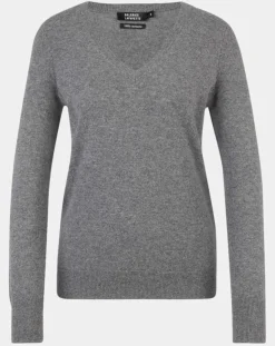 Femme Galeries Lafayette Pulls^Pull 100% Cachemire Nocon col V gris foncé