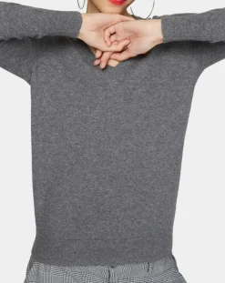 Femme Galeries Lafayette Pulls^Pull 100% Cachemire Nocon col V gris foncé