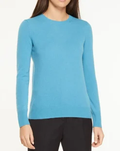 Pull 100% Cachemire Yabri col rond bleu-Galeries Lafayette Best