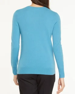 Pull 100% Cachemire Yabri col rond bleu-Galeries Lafayette Best