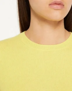 Pull 100% Cachemire Yabri col rond jaune-Galeries Lafayette Discount