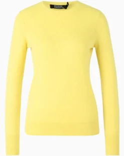 Pull 100% Cachemire Yabri col rond jaune-Galeries Lafayette Discount