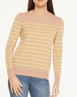 Pull 100% Cachemire Yabrir col rond beige/jaune-Galeries Lafayette Best