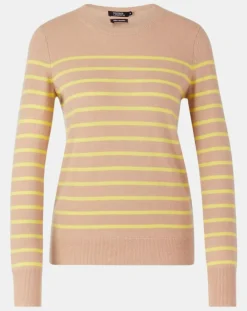 Pull 100% Cachemire Yabrir col rond beige/jaune-Galeries Lafayette Best