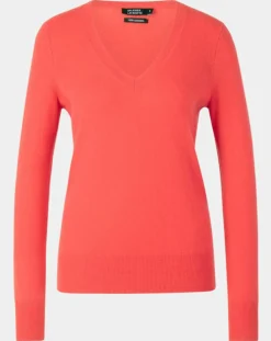 Femme Galeries Lafayette Pulls^Pull 100% Cachemire Yocon col V rouge rosé