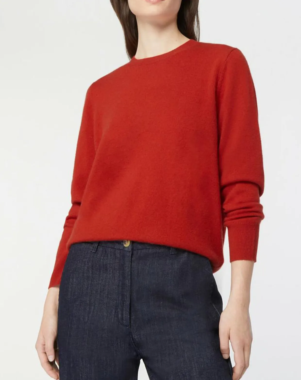 Pull 100% Cachemire Zabri col rond orange foncé-Galeries Lafayette Hot
