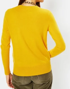 Femme Galeries Lafayette Pulls^Pull 100% Cachemire Zabri col rond jaune