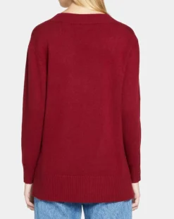 Femme Galeries Lafayette Pulls^Pull 100% Cachemire Zoé col V profond rouge foncé