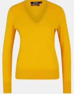 Femme Galeries Lafayette Pulls^Pull 100% Cachemire Zocon col V jaune