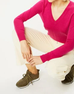 Femme Galeries Lafayette Pulls^Pull 100% Cachemire Zocon col V rose