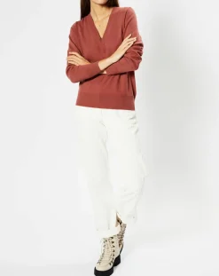 Femme Galeries Lafayette Pulls^Pull 100% Cachemire Zocon col V bois de rose