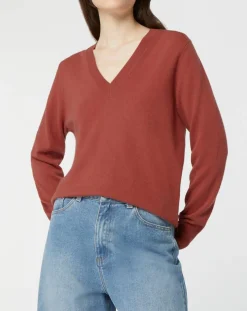Femme Galeries Lafayette Pulls^Pull 100% Cachemire Zocon col V bois de rose