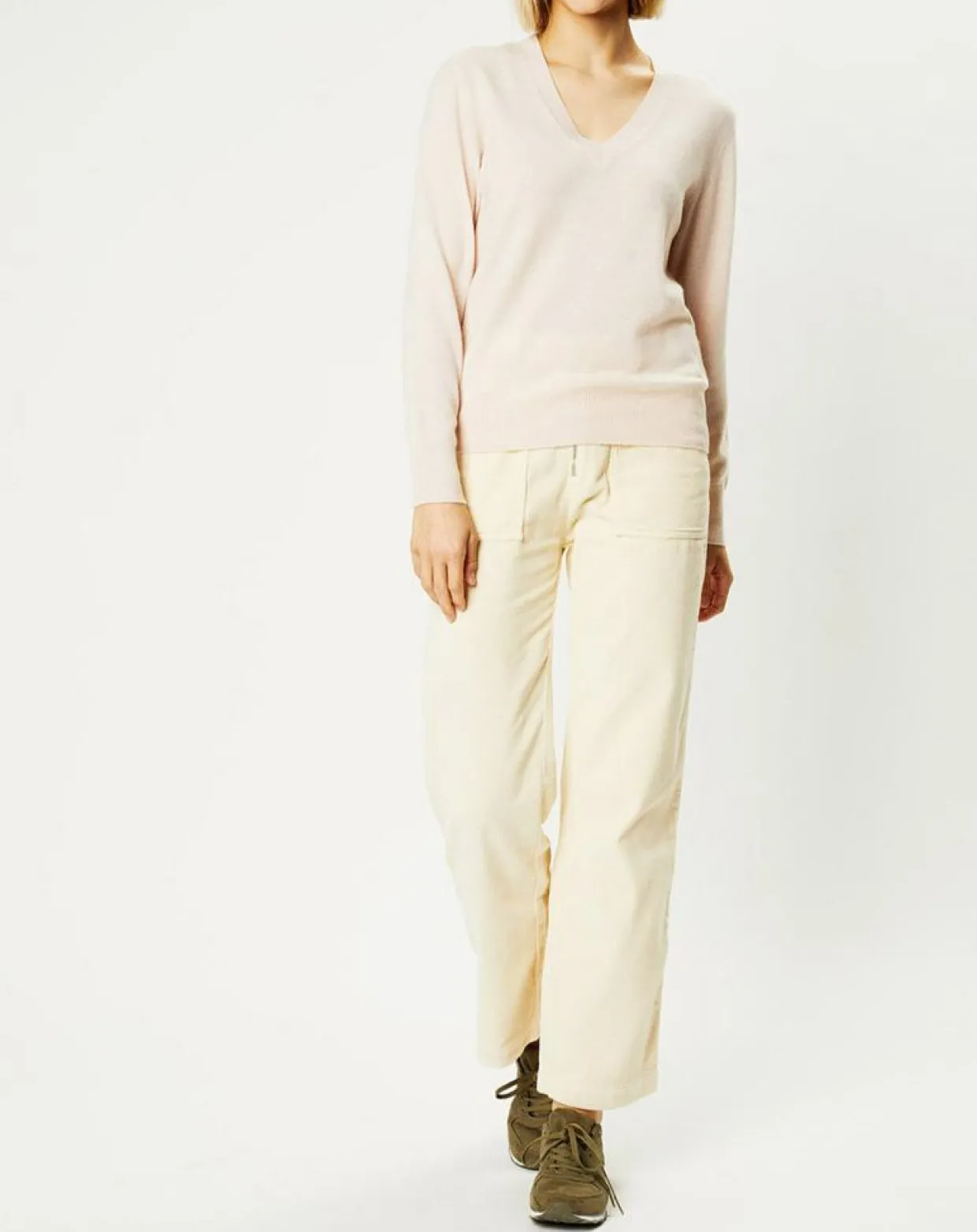 Femme Galeries Lafayette Pulls^Pull 100% Cachemire Zocon col V beige rosé