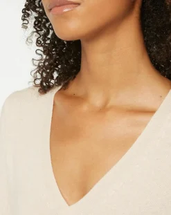 Femme Galeries Lafayette Pulls^Pull 100% Cachemire Zocon col V beige rosé
