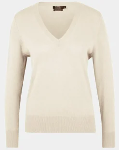 Femme Galeries Lafayette Pulls^Pull 100% Cachemire Zocon col V beige rosé