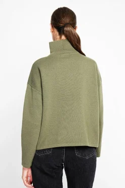 Femme Assuili Sweats^Pull à col montant kaki
