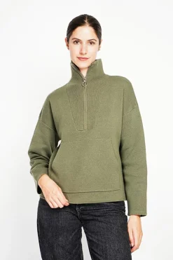 Femme Assuili Sweats^Pull à col montant kaki