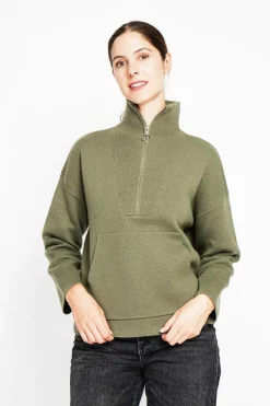 Femme Assuili Sweats^Pull à col montant kaki