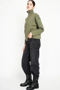 Femme Assuili Sweats^Pull à col montant kaki