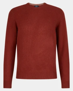 Pull 100% Laine d'agneau col rond orange moyen-Hackett London Best