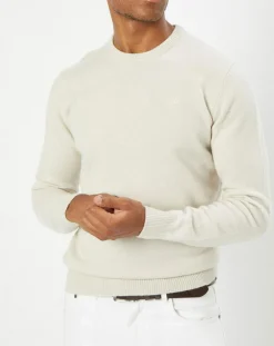 Pull 100% Laine d'Agneau col rond écru-Hackett London New