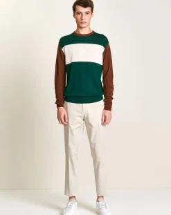 Homme Bellerose Pulls^Pull 100% Laine Dapico vert/marron/écru